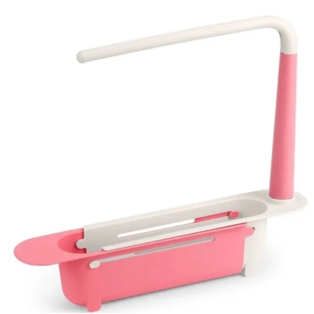 Expandable Kitchen Sink Caddy Organizer Sponge Holder Adjustable Pink